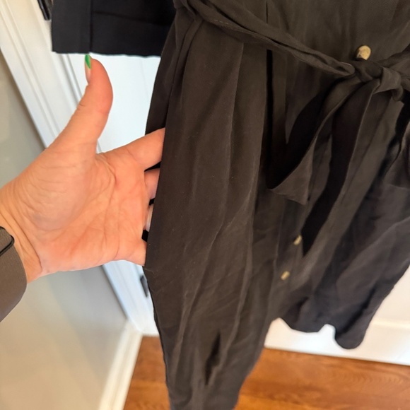 Zara Belted button front midi Shirtdress Black 45098 - Picture 5 of 12